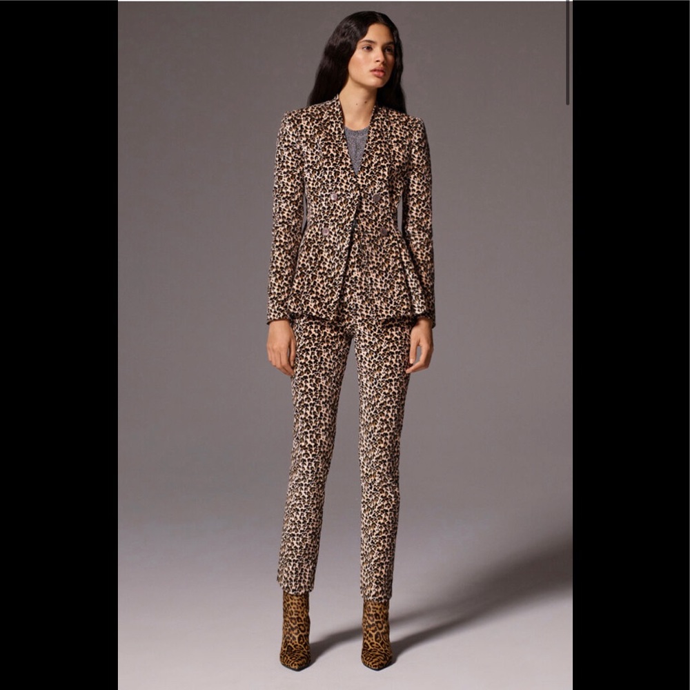 Rebecca Taylor Leopard Print Velveteen Pant